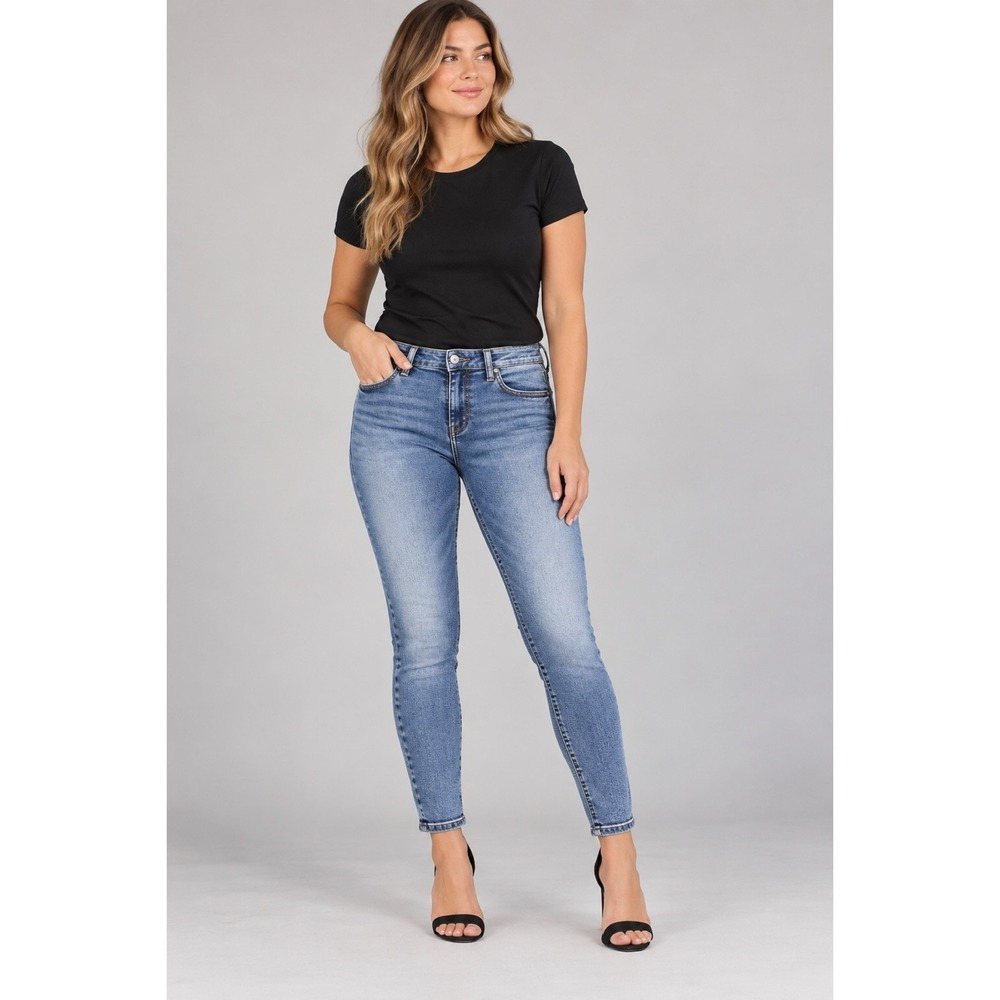 Silver Jeans Co Elyse Ankle Skinny Jeans Womens Size 33 Blue Stretch Denim